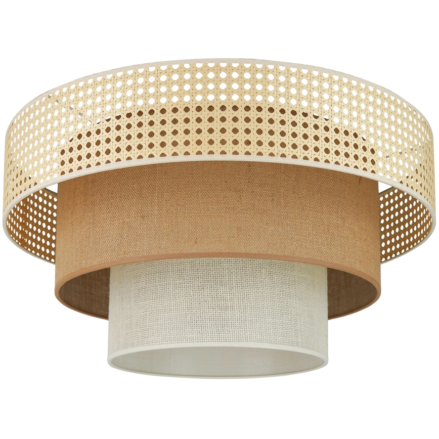 Brilagi - Plafonnier CEDAR LUNETA 1xE27/15W/230V d. 45 cm rotin/marron/crème