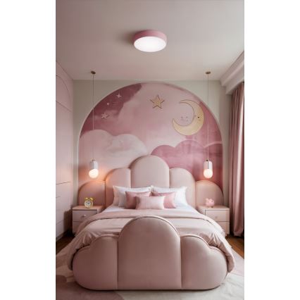 Brilagi - Plafonnier CLARE 2x E27 / 24W / 230V Ø 30 cm, rose