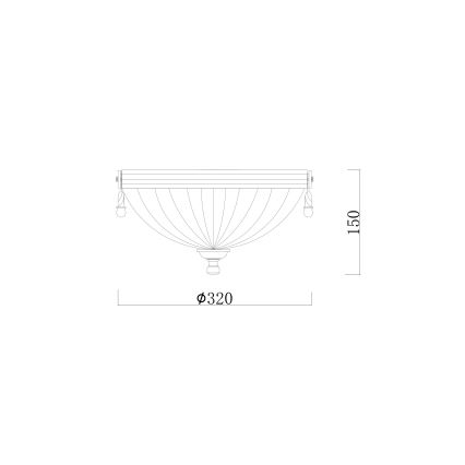 Brilagi - Plafonnier CLASSIC 2xE27/60W/230V laiton