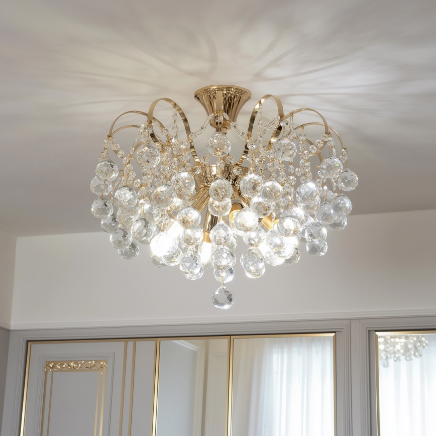 Brilagi - Plafonnier CRYSTAL 6xE14/60W/230V doré