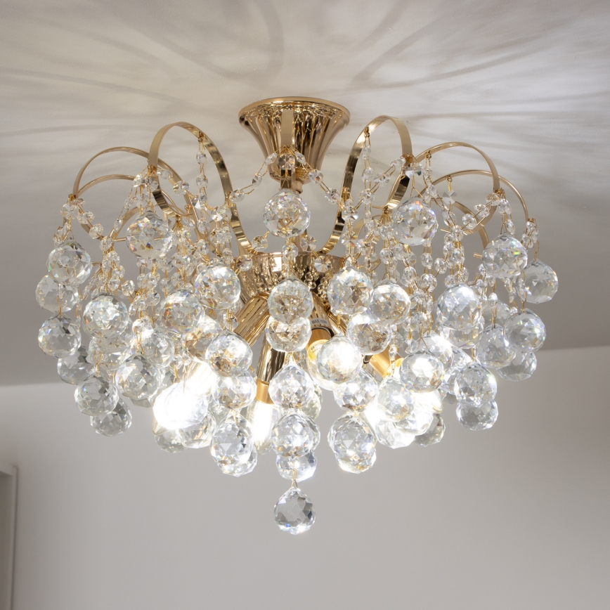 Brilagi - Plafonnier CRYSTAL 6xE14/60W/230V doré
