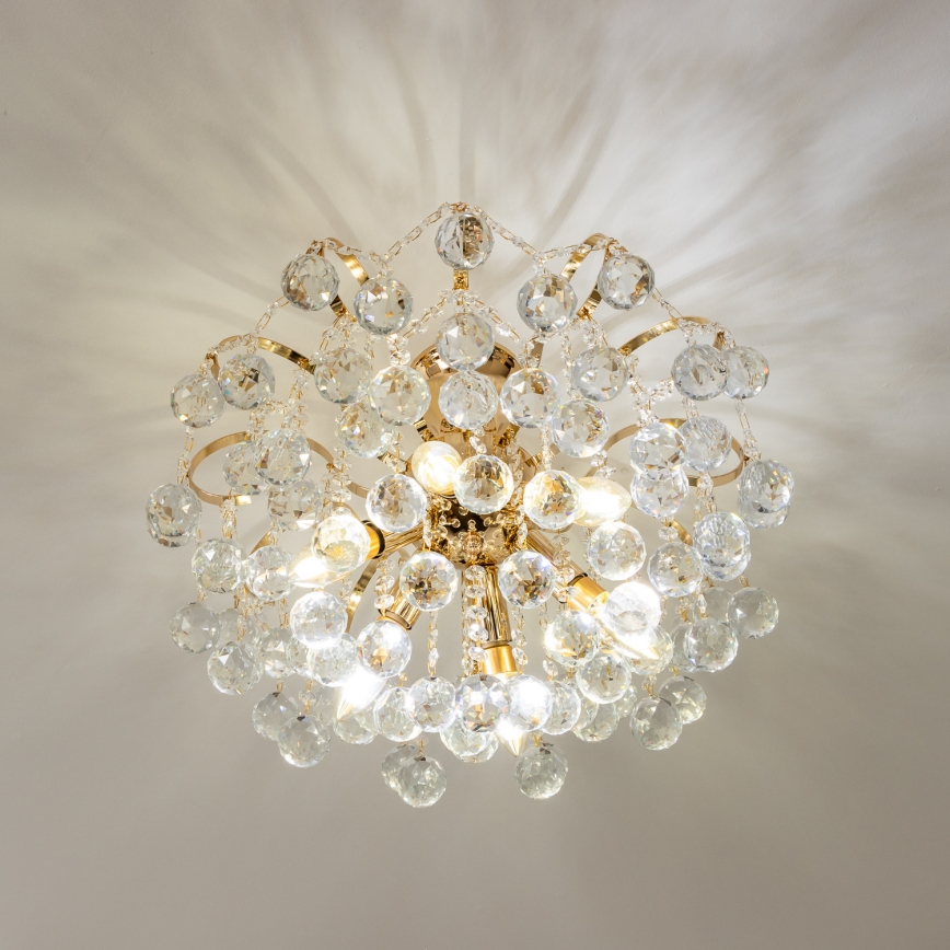 Brilagi - Plafonnier CRYSTAL 6xE14/60W/230V doré