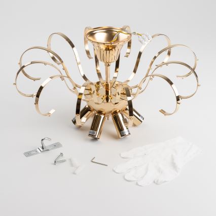 Brilagi - Plafonnier CRYSTAL 6xE14/60W/230V doré