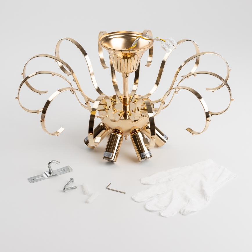 Brilagi - Plafonnier CRYSTAL 6xE14/60W/230V doré