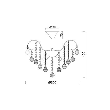 Brilagi - Plafonnier CRYSTAL 6xE14/60W/230V doré