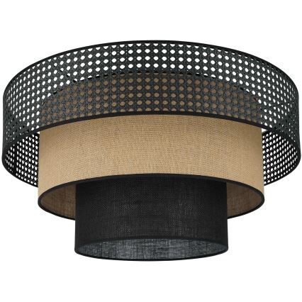 Brilagi - Plafonnier DAKOTA LUNETA 1xE27/15W/230V d. 45 cm noir/rotin