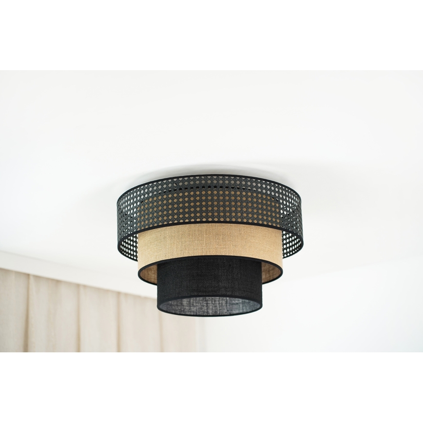 Brilagi - Plafonnier DAKOTA LUNETA 1xE27/15W/230V d. 45 cm noir/rotin