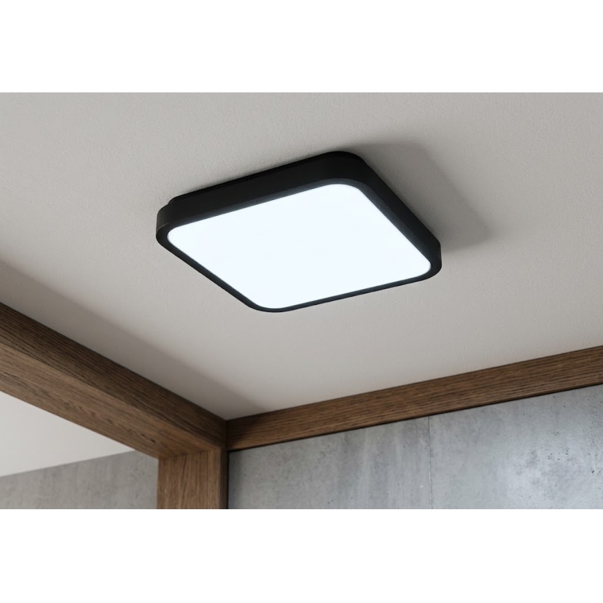 Brilagi - Plafonnier LED pour salle de bains ZENNA LED/24W/230V 34,5x34,5 cm IP44 noir