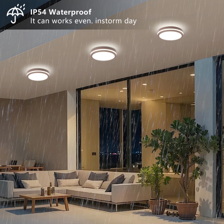 Brilagi - Plafonnier d'extérieur LED BENE LED/24W/230V Ø 26 cm marron IP54