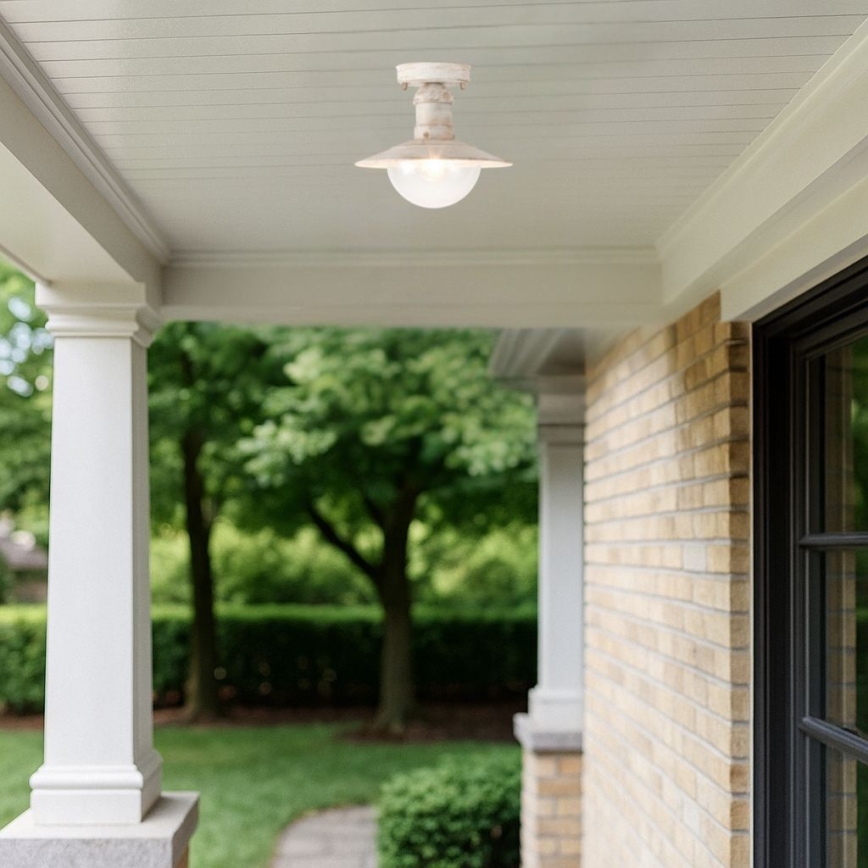 Brilagi - Plafonnier d'extérieur MOLDE 1xE27/60W IP44 blanc/patine