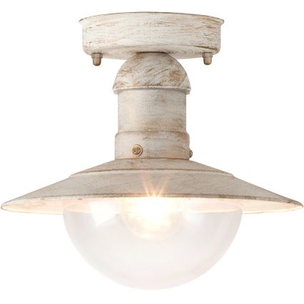 Brilagi - Plafonnier d'extérieur MOLDE 1xE27/60W IP44 blanc/patine