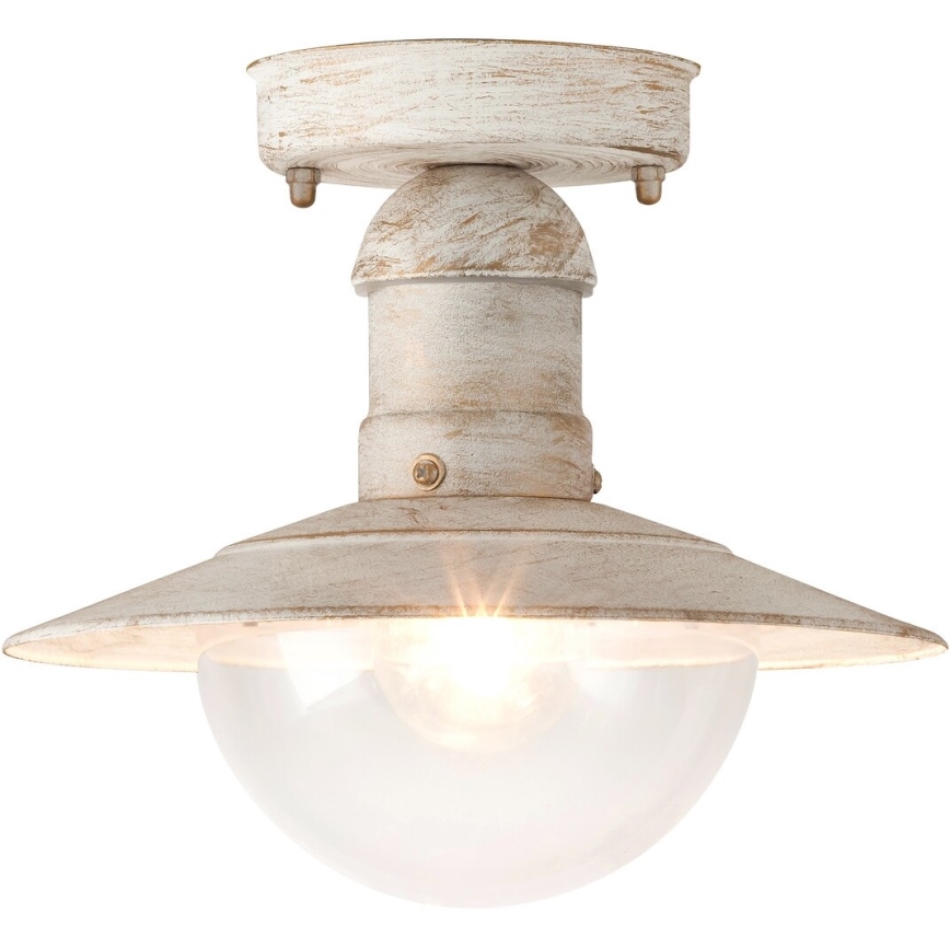 Brilagi - Plafonnier d'extérieur MOLDE 1xE27/60W IP44 blanc/patine