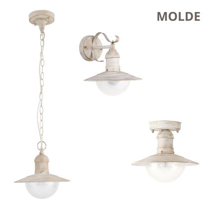 Brilagi - Plafonnier d'extérieur MOLDE 1xE27/60W IP44 blanc/patine