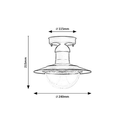 Brilagi - Plafonnier d'extérieur MOLDE 1xE27/60W IP44 noir