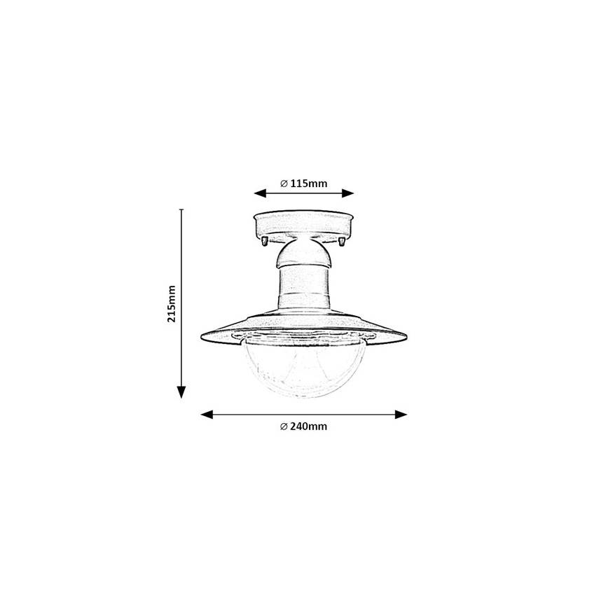 Brilagi - Plafonnier d'extérieur MOLDE 1xE27/60W IP44 noir
