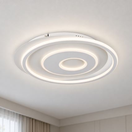 BRILAGI - Plafonnier LED dimmable IRIS, 83 W, 230 V, 3000-6000 K, 46 x 50 cm, blanc + télécommande