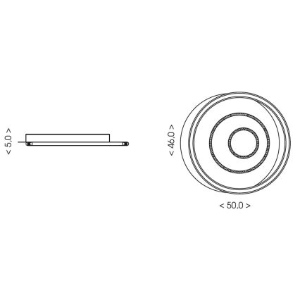 Brilagi - Plafonnier LED dimmable IRIS, 83 W, 230 V, 3000-6000 K, 46 x 50 cm, blanc + télécommande