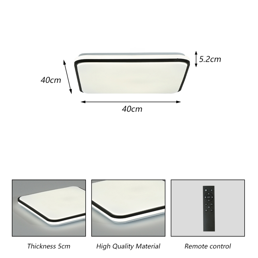 Brilagi - Plafonnier LED dimmable SMART LED/24W/230V 43x43 cm 3000-6000K Wi-Fi Tuya Beacon + télécommande