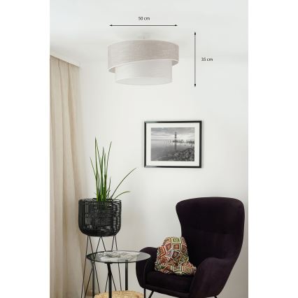 Brilagi - Plafonnier DOVER SHINE 1xE27/15W/230V d. 50 cm gris/crème