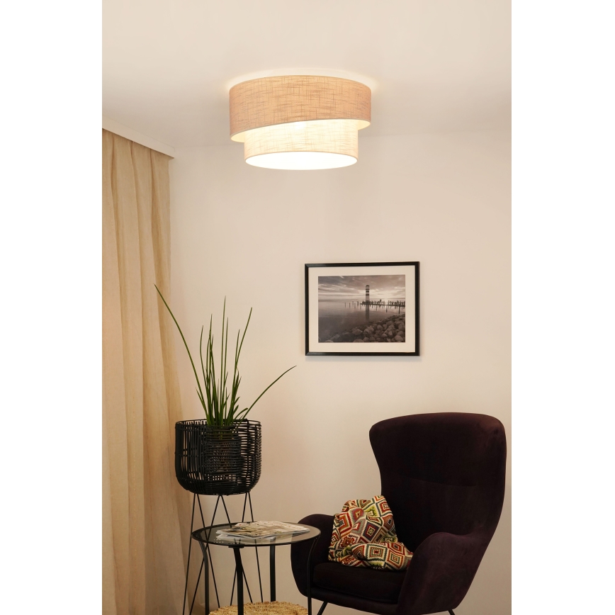 Brilagi - Plafonnier DOVER SHINE 1xE27/15W/230V d. 50 cm gris/crème