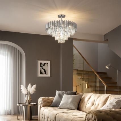 Brilagi - Plafonnier ECLIPSE 7xE14/10W/230V Ø 48 cm argenté