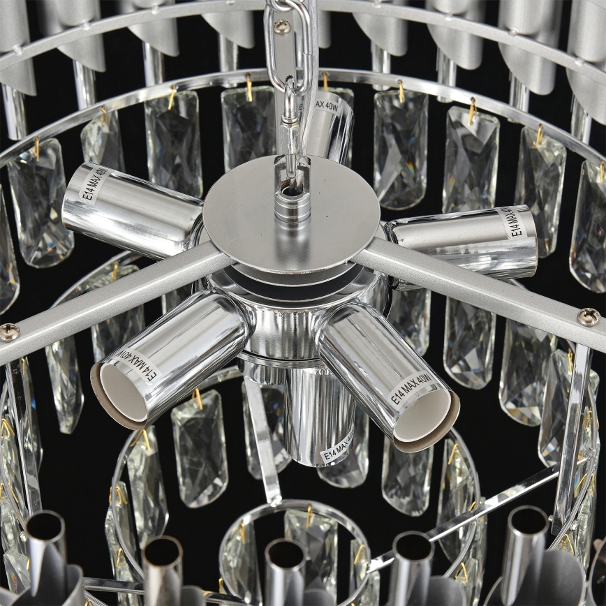 Brilagi - Plafonnier ECLIPSE 7xE14/10W/230V Ø 48 cm argenté