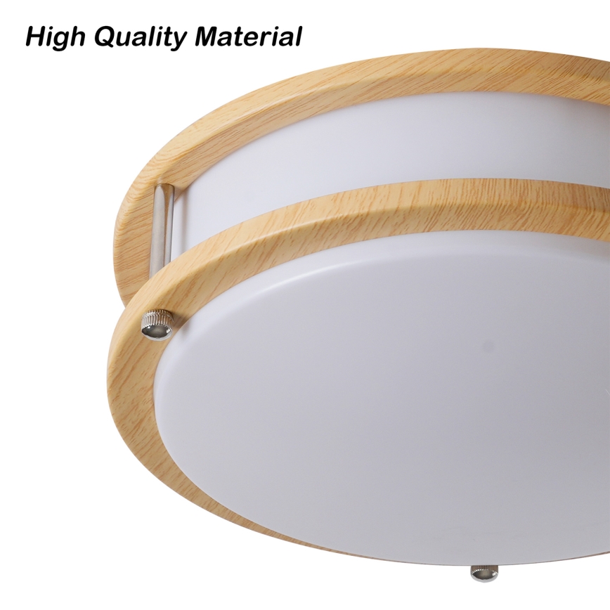 Brilagi - Plafonnier ELARO 2xE27/40W/230V, Ø 26 cm, décor imitation bois