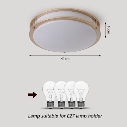 Brilagi - Plafonnier ELARO 4xE27/40W/230V Ø 41 cm doré