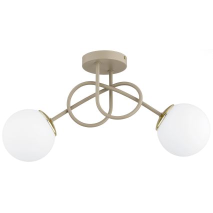 Brilagi - Plafonnier en applique 2xE27/60W/230V beige/doré