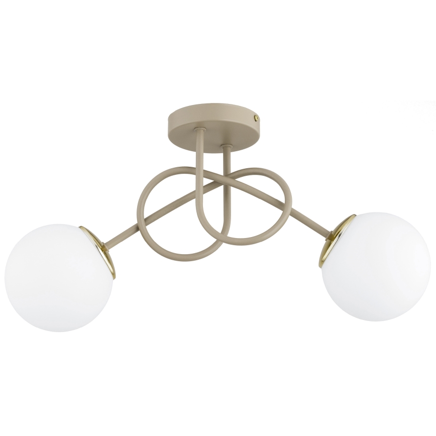 Brilagi - Plafonnier en applique 2xE27/60W/230V beige/doré