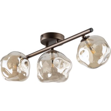 Brilagi - Plafonnier en applique VULCANO 3xG9/8W/230V marron/beige fumé