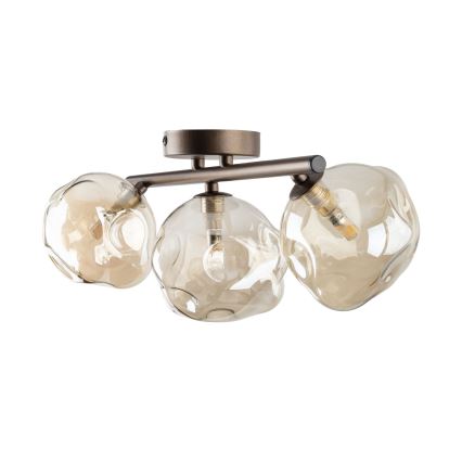Brilagi - Plafonnier en applique VULCANO 3xG9/8W/230V marron/beige fumé