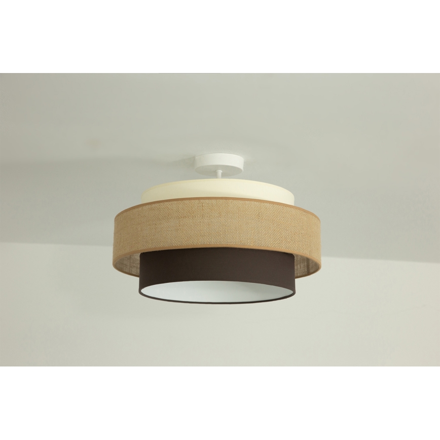 Brilagi - Plafonnier en saillie RESNA 1xE27/60W/230V Ø 40 cm beige/noir