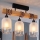 Brilagi - Plafonnier en saillie WOOD GLASS 3xE27/60W/230V pin/noir/blanc