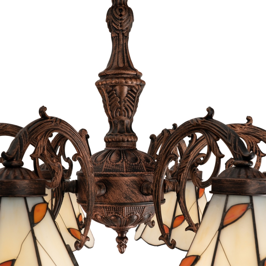 Brilagi - plafonnier en vitrail de style Tiffany FOLIA 6xE27/60W/230V Ø 60 cm