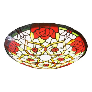 Brilagi - Plafonnier en vitrail de style Tiffany GARLAN 2xE27/60W/230V