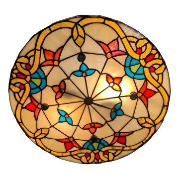 Brilagi - Plafonnier en vitrail de style Tiffany MIRABELLA 3xE27/60W/230V Ø 40 cm