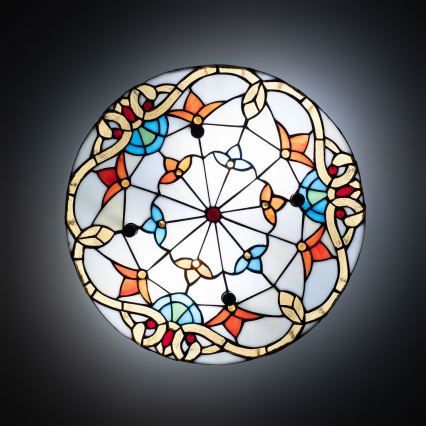 Brilagi - Plafonnier en vitrail de style Tiffany MIRABELLA 3xE27/60W/230V Ø 40 cm