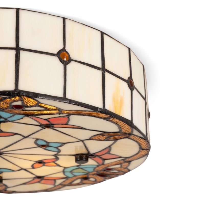 Brilagi - Plafonnier en vitrail de style Tiffany MIRABELLA 3xE27/60W/230V Ø 40 cm