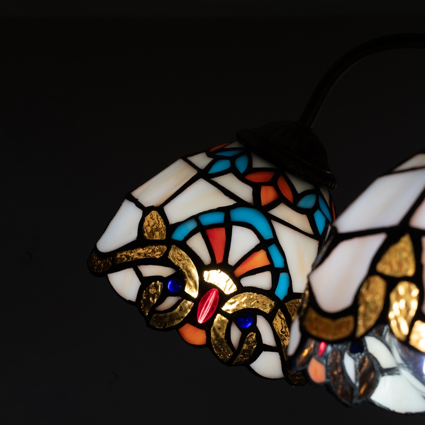 Brilagi - Plafonnier en vitrail de style Tiffany MIRABELLA, à montage affleurant, 5 × E27 / 60 W / 230 V, Ø 60 cm