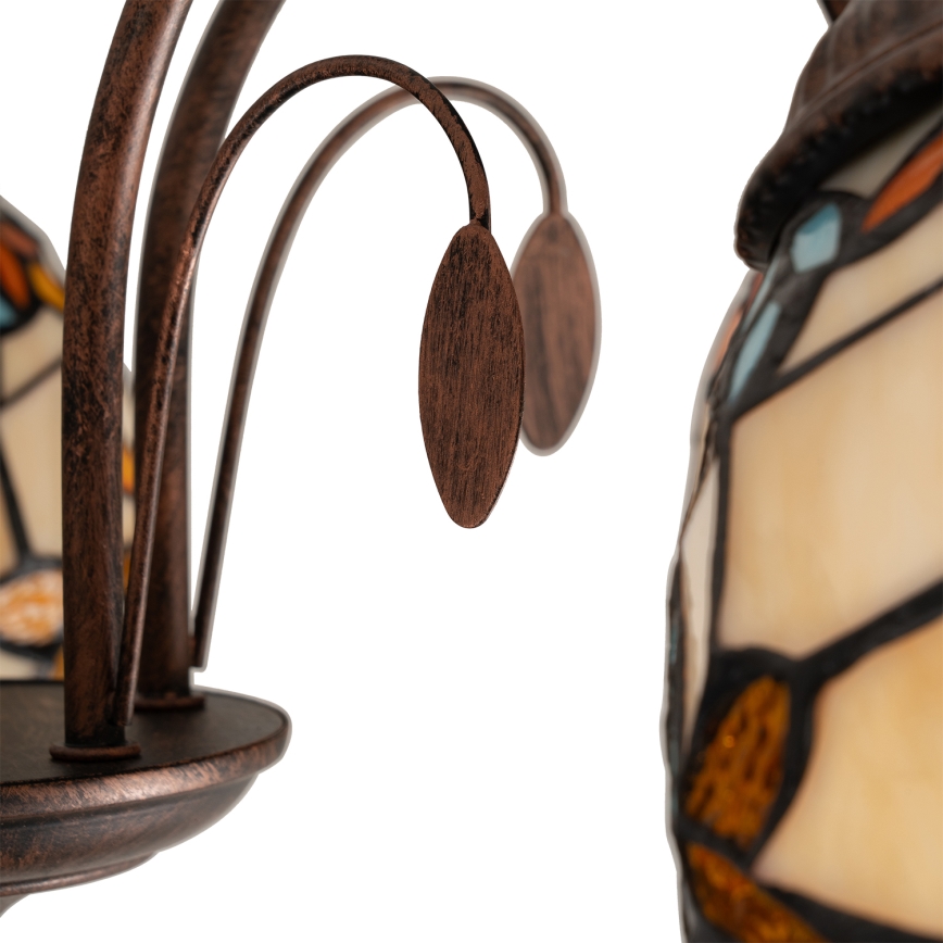 Brilagi - Plafonnier en vitrail de style Tiffany MIRABELLA, à montage affleurant, 5 × E27 / 60 W / 230 V, Ø 60 cm