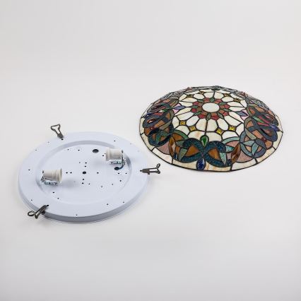 Brilagi - Plafonnier en vitrail style Tiffany LUISA 2xE27/60W/230V Ø 40 cm