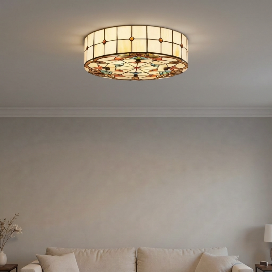 BRILAGI - plafonnier en vitrail Tiffany MIRABELLA 2xE27/60W/230V Ø 40 cm