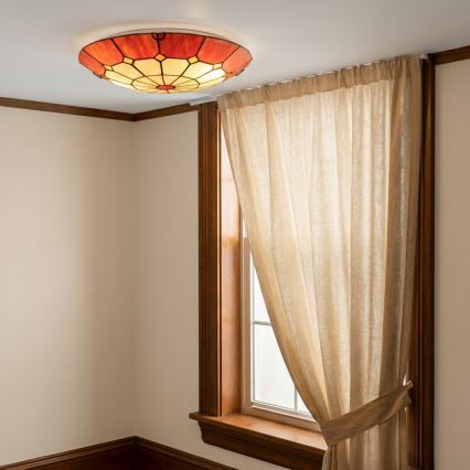 Brilagi - plafonnier en vitrail Tiffany SIENNA 2xE27/60W/230V Ø 40 cm