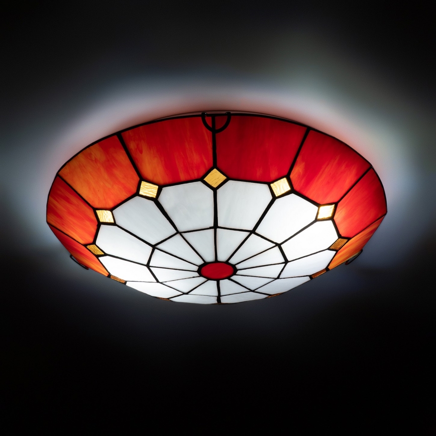 Brilagi - plafonnier en vitrail Tiffany SIENNA 2xE27/60W/230V Ø 40 cm