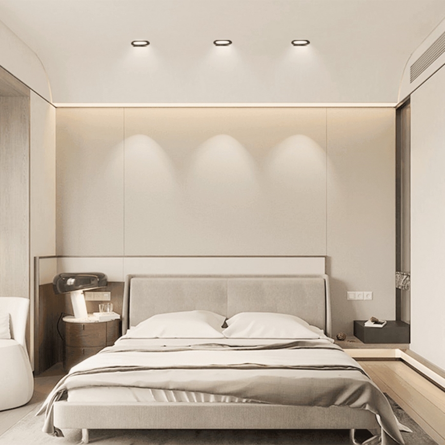 Brilagi - Plafonnier encastré LED pour salle de bains 9W/230V 3000K noir IP65