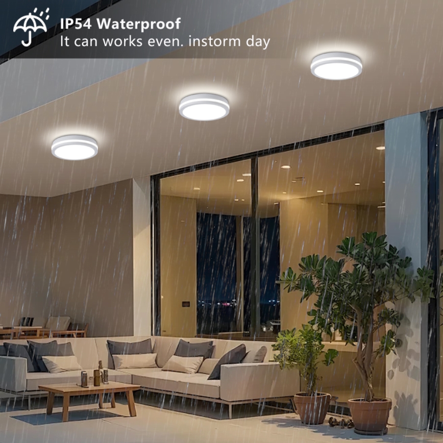 Brilagi - Plafonnier extérieur LED BENE LED/24W/230V Ø 26 cm blanc IP54