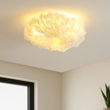 Brilagi - Plafonnier FEATHER 3xE27/40W/230V Ø 40 cm blanc