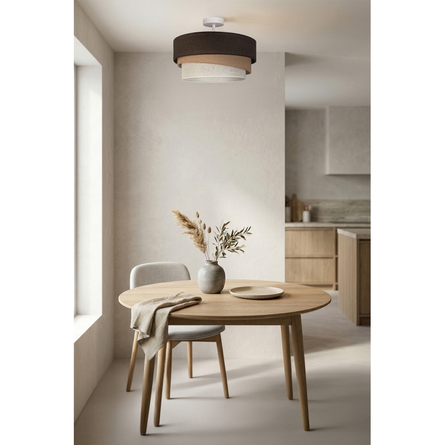 Brilagi - Plafonnier fixé au plafond TRIO 1xE27/60W/230V Ø 40 cm marron/beige/blanc