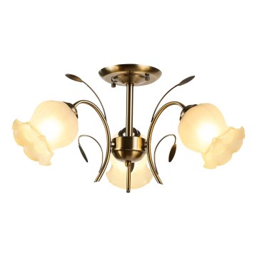 Brilagi - Plafonnier FLORA 3xE27/60W/230V bronze